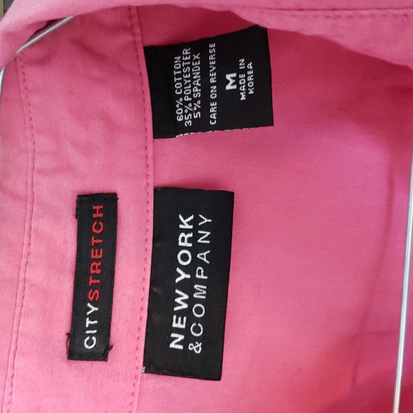 Pink long sleeve fitted button down shirt,  size M - Picture 2 of 3